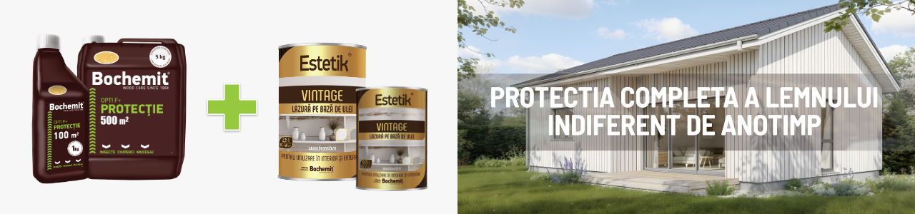 Lazura lemn Estetik Vintage si grund lemn Opti F-protectia completa a lemnului lazura lemn